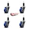 Service Caster 3'' Blue Poly Wheel Swivel 1-1/4'' Expanding Stem Caster Set, 4PK SCC-EX20S314-PPUB-BLUE-114-4 - alternate 3